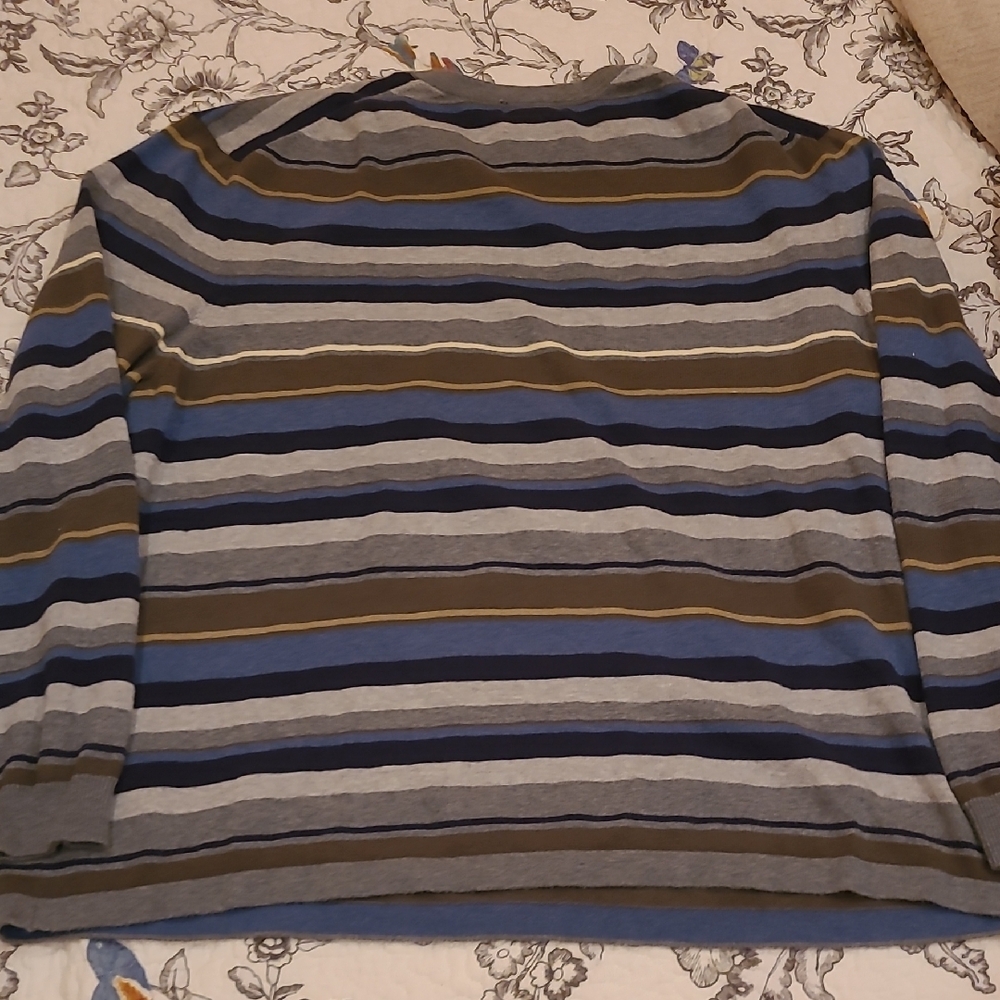 Eddie Bauer Men's Crewneck Sweater - Sz XXL Blue/gray Stripes - Picture 4 of 8
